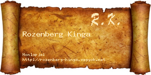 Rozenberg Kinga névjegykártya